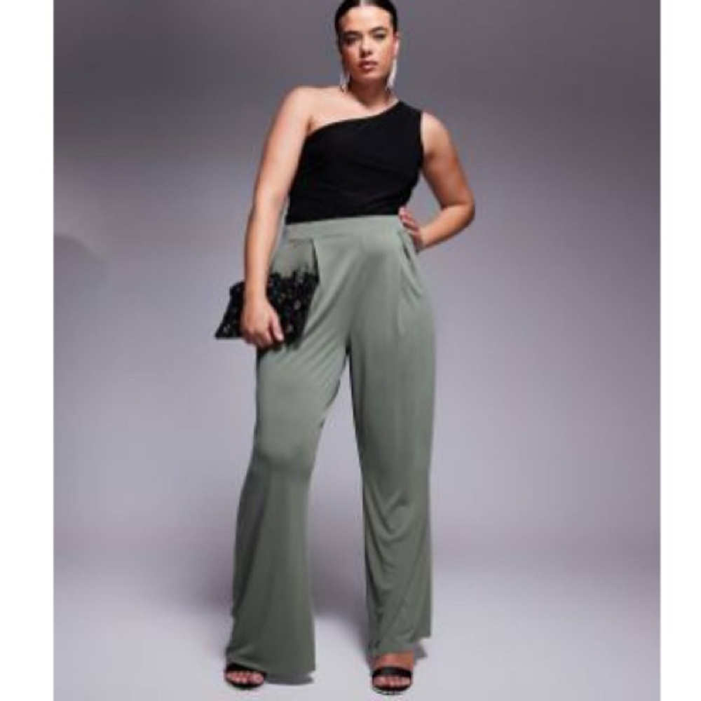 ASOS Curve pleated wide leg pant